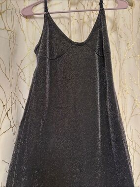 Sparkle Slip Dress in Shimmering Black